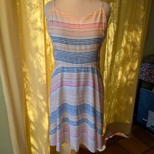 Old Navy Pink and Orange Fit and Flare Spaghetti Strap Sundress